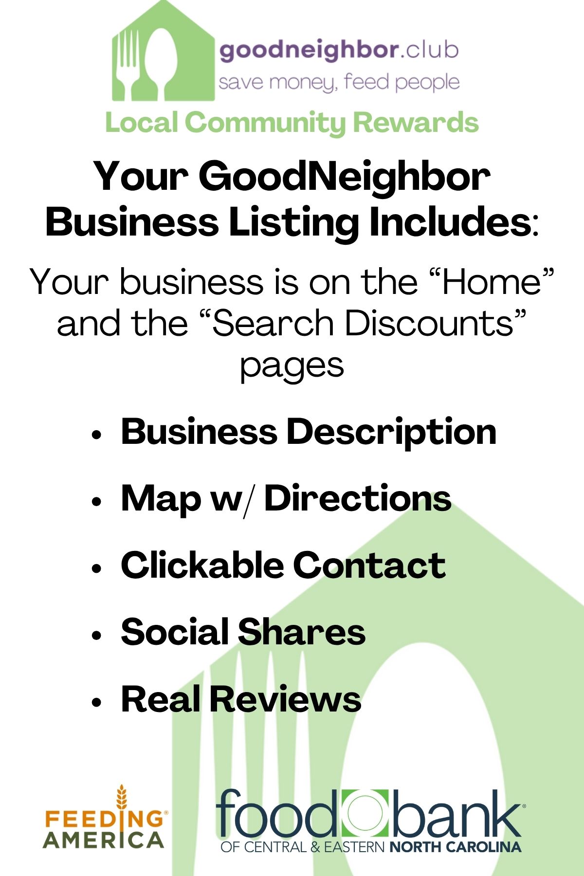 GoodNeighbor Listing Includes